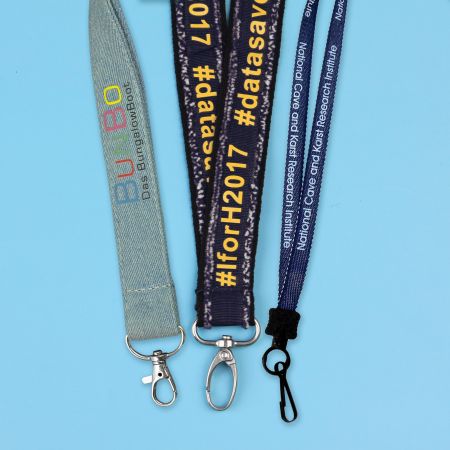 Custom Blue Jeans Lanyard.