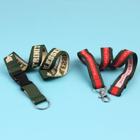 Customized Double-Face Woven Lanyard.