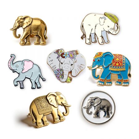 دبوس ياقة الفيل المخصص. - مصنع دبوس الشارة على شكل فيل.