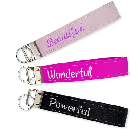 Custom Leather Embroidery Keychains for Events.