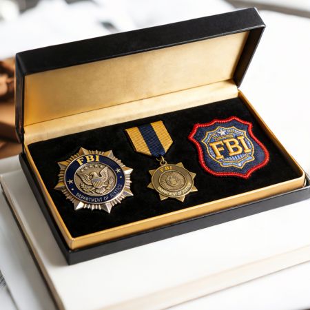 개인화된 도망자 회수 요원 배지.