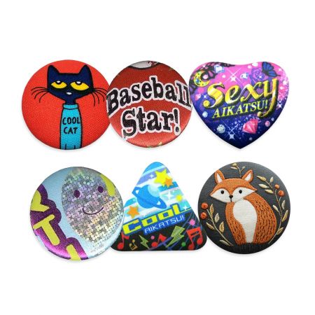 شعار زر من القماش مخصص - شعار زر مغطى بالقماش مخصص