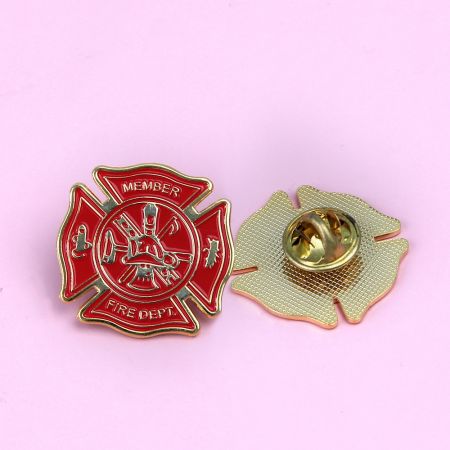 Custom Firefighter Badge With Fire Department Symbol.