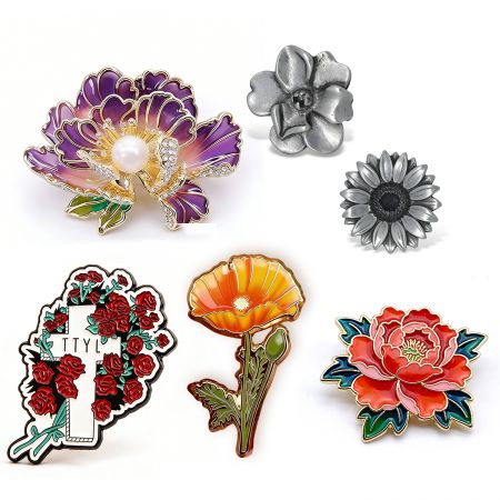 Индивидуальный эмалевый значок с цветами - Завод по производству эмалевых значков с цветами OEM