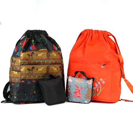 Mochilas con cordón plegables personalizadas. - Fabricante de mochilas plegables con cordón impermeables.