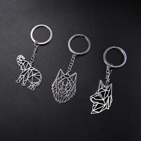 Animals Hollow Out Stainless Steel Keychain.