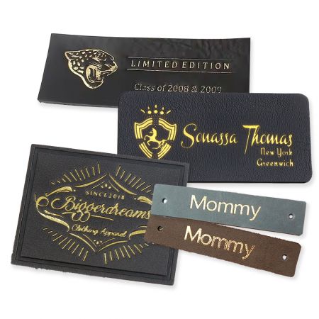 Custom Hot Foil Leather Label - Personalized Foil Stamping Leather Tag