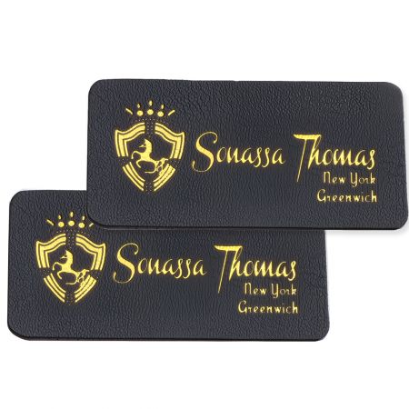 High-Quality Hot Foil Leather Label For Garment.