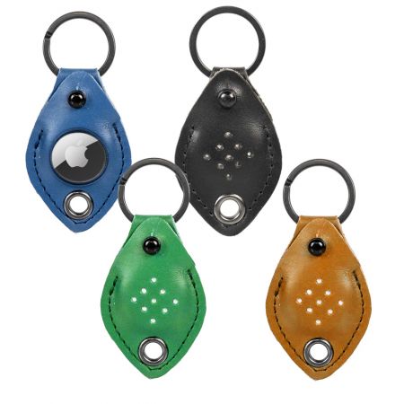 Индивидуальные прочные кожаные кольца для ключей Apple Airtag.
