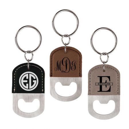 Custom Leather Bottle Opener Key Ring.