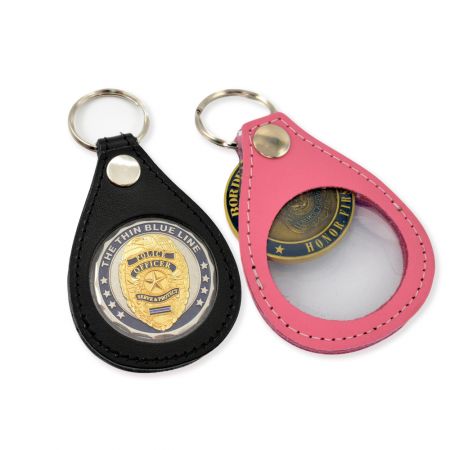 カスタムレザーコインポーチキーチェーン。