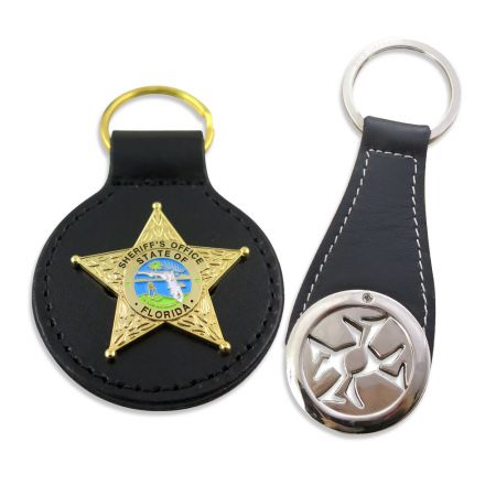 Custom Leather Key Fob with Logo.