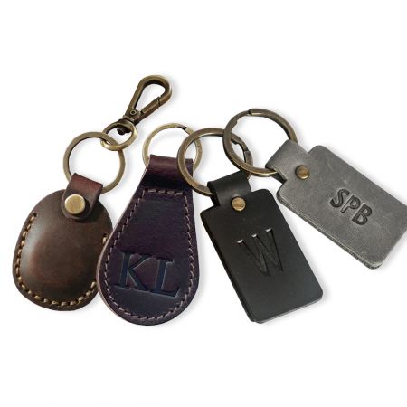 Custom Leather Key Tag - Personalized Leather Keychains