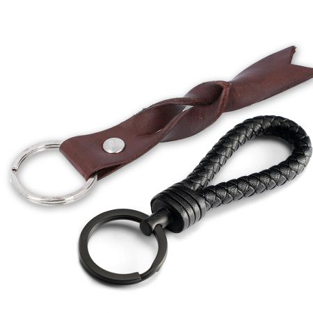 Badge Holder Leather Keychain Lanyard.