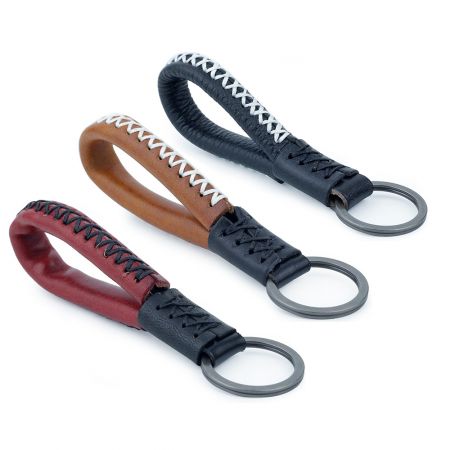 Car Keychain Braided Leather Lanyard.