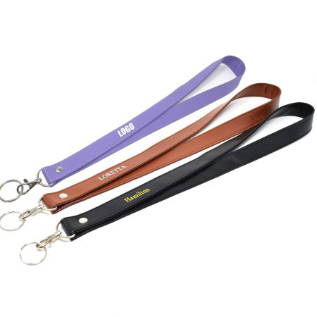 カスタムPUレザーランヤード。