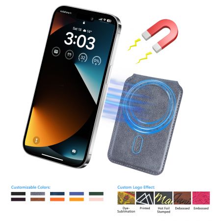 パーソナライズされたRFIDレザーApple MagSafeウォレット。