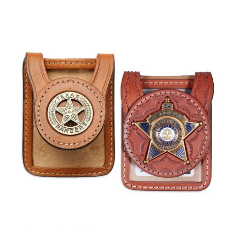 Portafoglio per distintivo della legge in vera pelle personalizzato.