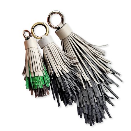 Custom Genuine Leather Tassel Keychain.