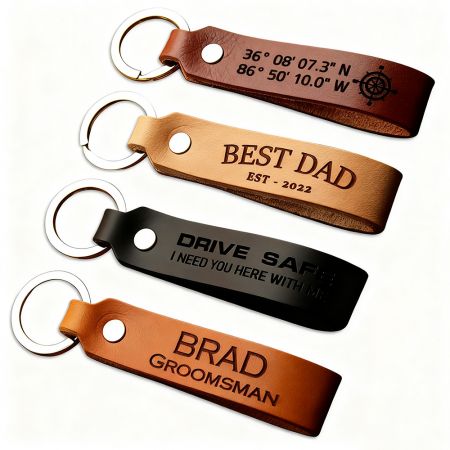 Custom Tooled Leather Wristlet Keychains.