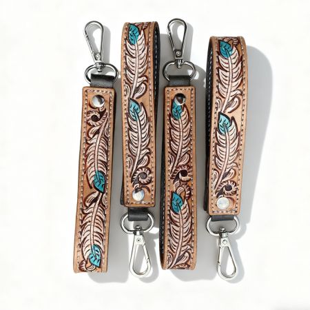 Affordable Bespoke Stamped Leather Keychains.