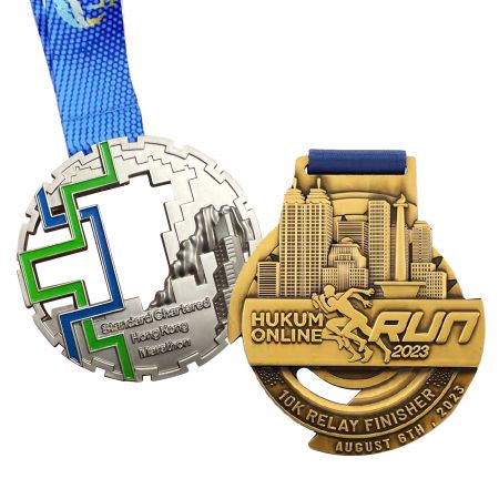 Huy chương cúp Marathon logo 3D tùy chỉnh.
