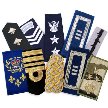 Vai đeo thêu quân đội tùy chỉnh. - Thiết kế tùy chỉnh vai đeo quân đội.