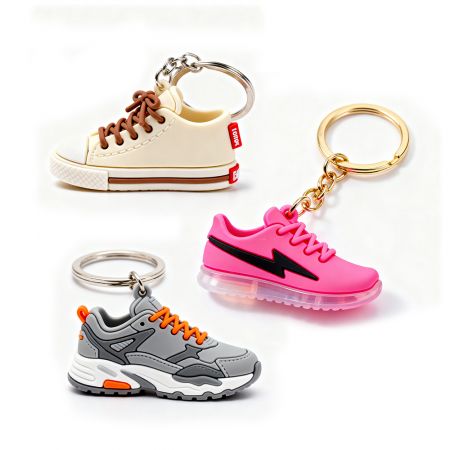 Móc khóa giày thể thao mini PVC mềm tùy chỉnh.