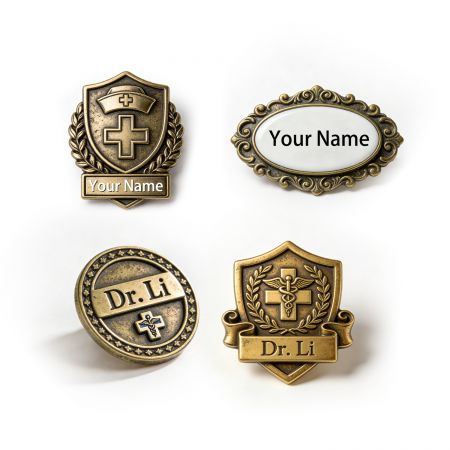 맞춤형 새겨진 금속 이름 태그.