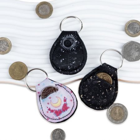 Benutzerdefinierter Neopren-Quartalhalter-Schlüsselanhänger.