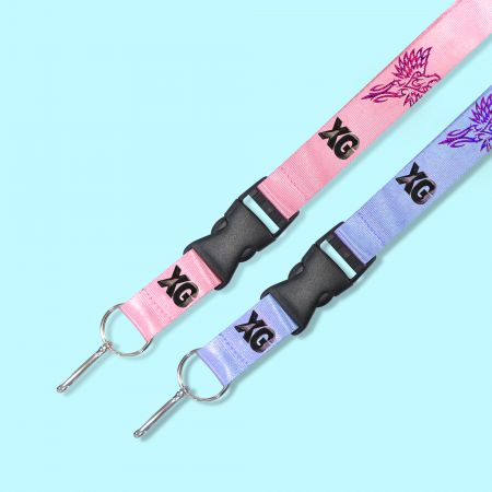 Tali Lanyard Nylon Dicetak Offset Khusus.