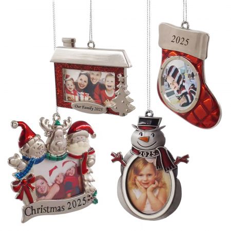 Ornamentos de Metal Personalizados para o Natal.