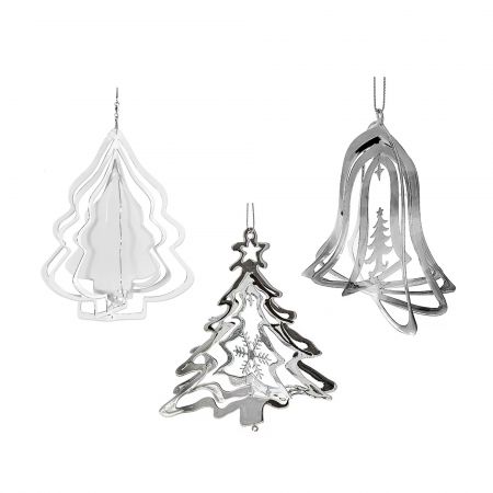 Fábrica de Ornamentos de Natal em Prata Foto-Etalhada.