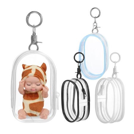 Waterproof PVC Coin Purse Keychains.