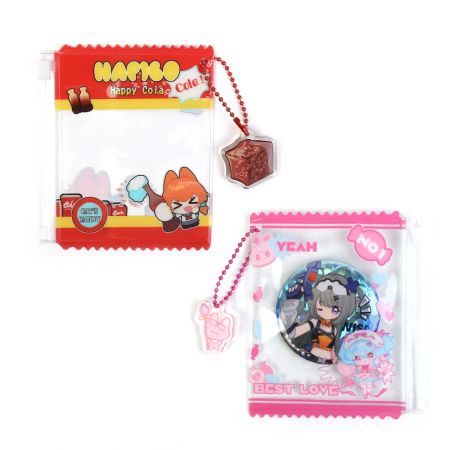 Transparent Keychain Pouches with Custom Designs.