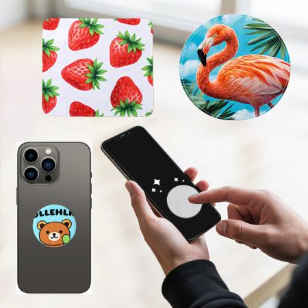 Autocollant nettoyeur d'écran pour téléphone personnalisé. - Autocollants nettoyeurs d'écran pour téléphone portable personnalisés.
