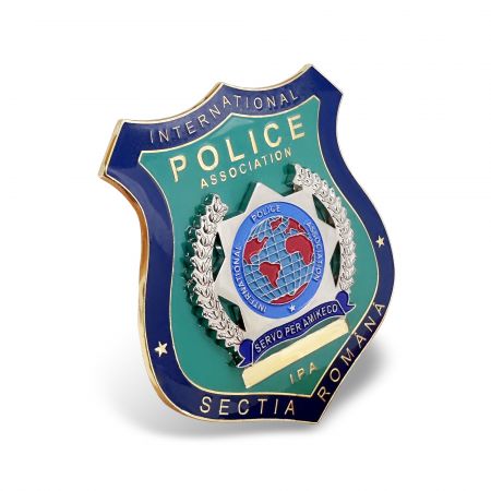 Badge de police personnalisé avec portefeuille.