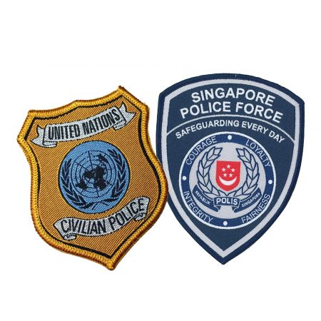 Patch Woven de Polícia com Borda Personalizada.