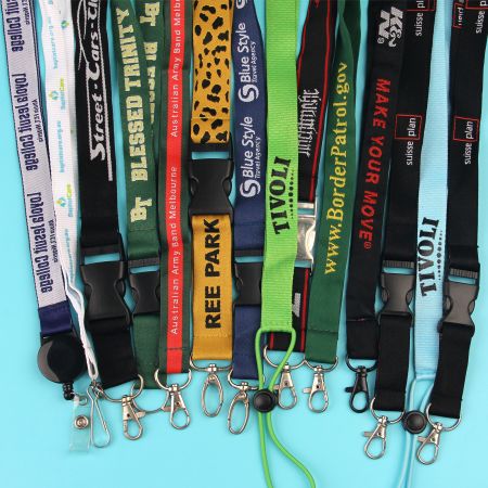 Custom Polyester Lanyard - Custom Silkscreen Flat Premium Polyester Lanyard