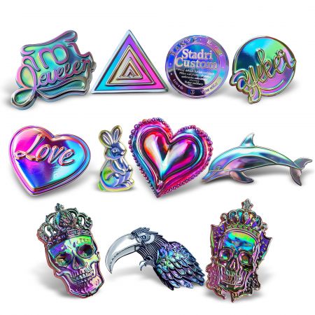 Custom Rainbow Plated Lapel pin - Personalized Rainbow Lapel Pins