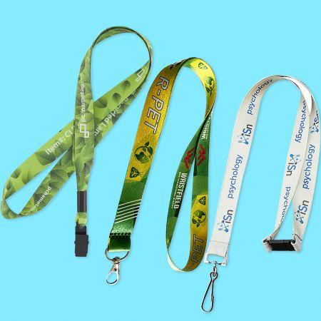 Lanyard de PET reciclado com sublimação a seco.