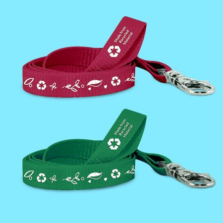 Lanyard in PET riciclato con stampa serigrafica.