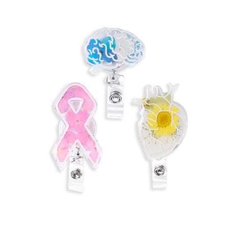 Portadistintivo per carta d'identità in resina con distintivo retrattile.