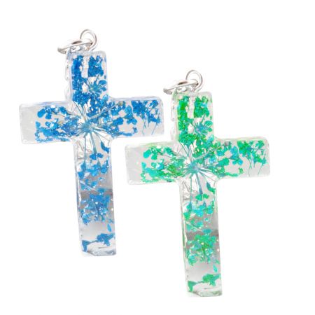 High quality Epoxy Resin Cross Charms.