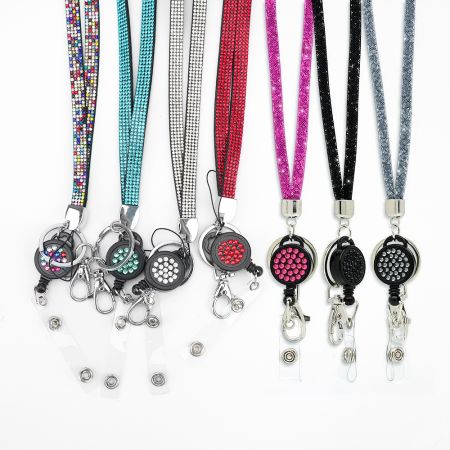 Custom Rhinestone Lanyard - Custom Rhinestone Lanyard for ID Badge