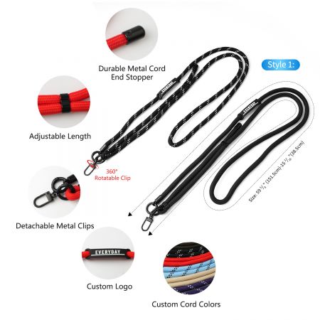 Cordões de telefone redondos de poliéster resistente.