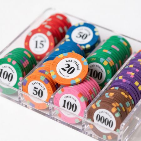 Premium maßgeschneiderte runde Pokerchips.