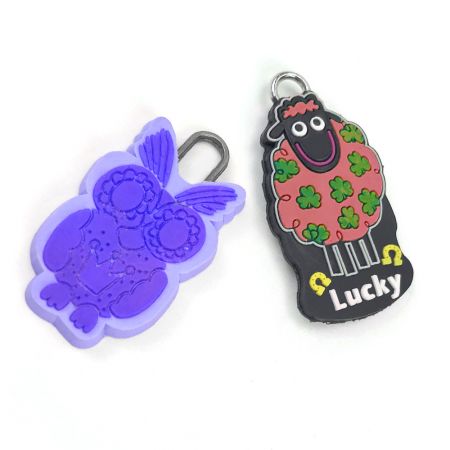 Colorful Logo Rubber Zipper Pull with Rope.