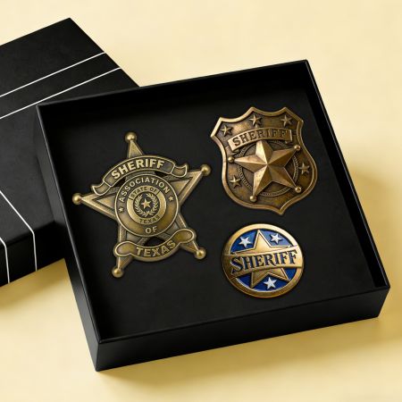 부서를 위한 맞춤형 보안관 및 부관 배지.