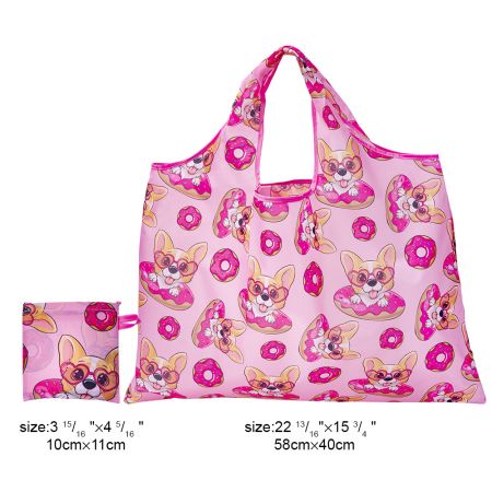 特注の大容量ポリエステル折りたたみ式グroceryバッグ。